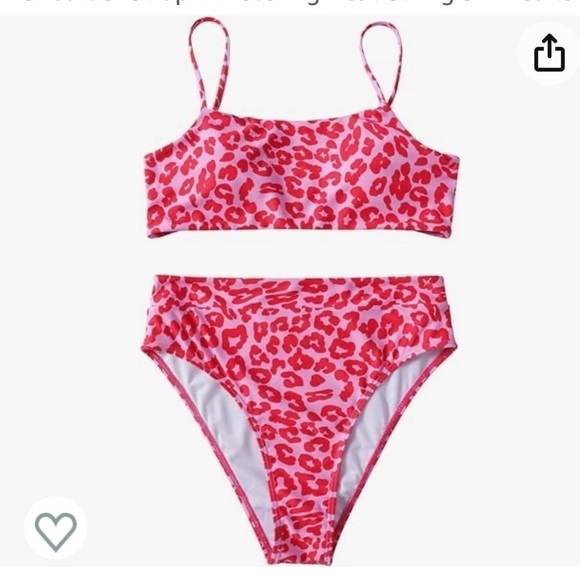 NWT Women High Wasited Bikini Shoulder Strap 2 Piece High Cut String Swimsuits - Picture 2 of 4